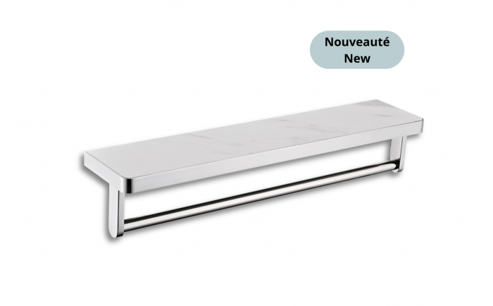 Tablette porte-serviettes murale chrome Aurea en acier inoxydable