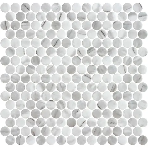 Mosaïque Penny Ecostone Iverno Grey mat 12 po x 12 po