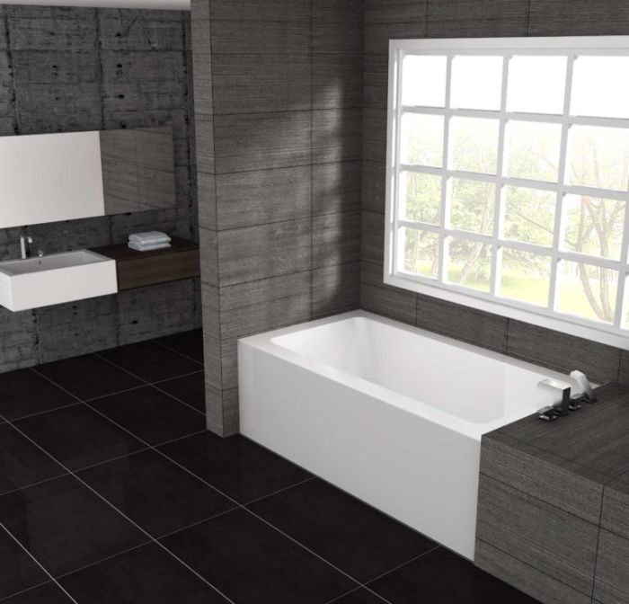 Baignoire alcôve Pure 603016 6030 Drain Droite blanc. Profondeur = 16 po
