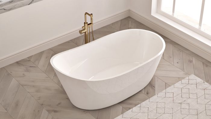 Baignoire autoportante Romy 59 po avec Aéromassage blanc