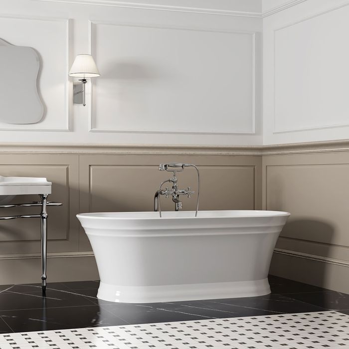 Baignoire autoportante Antika 67 po en acrylique blanc lustré