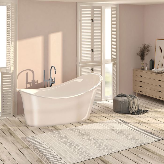 Baignoire autoportante Evora 72 1/2 po en blanc lustré