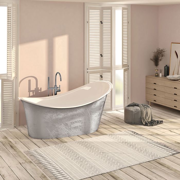 Baignoire autoportante Evora 72 1/2 po en argent