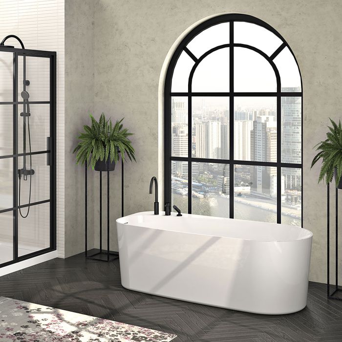 Baignoire autoportante Tierso 66 7/8 po en acrylique blanc lustré