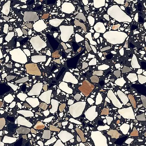 Carreau Frammenti Nero Macro mat 8 po x 8 po