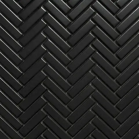 Mosaïque Herringbone Black mat 12 po x 12 po