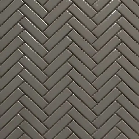 Mosaïque Herringbone Brown lustré 12 po x 12 po