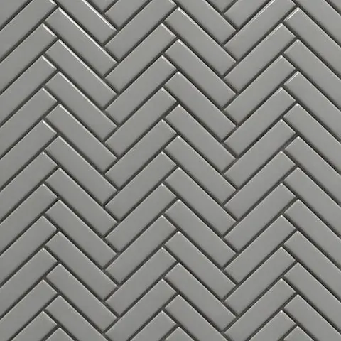 Mosaïque Herringbone Grey lustré 12 po x 12 po