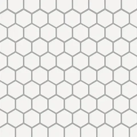 Mosaïque Basic Hexagon/Octagon Hexagon White satiné 12 po x 12 po