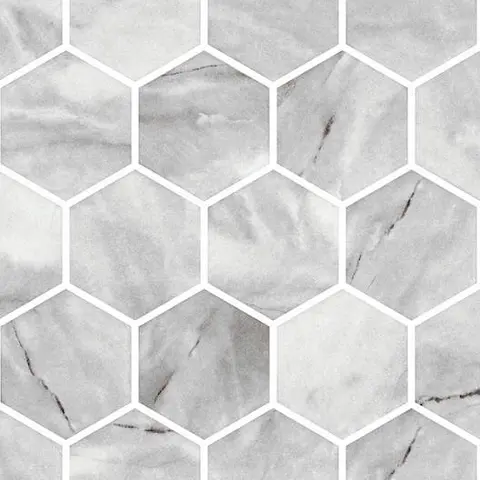 Mosaïque Hex XL Ecostone Inverno Grey mat 12 po x 12 po