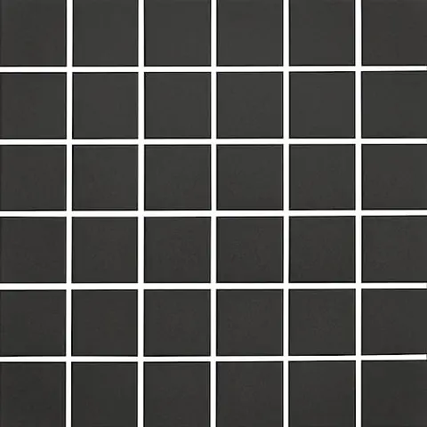 Mosaïque Plain / Techno Charcoal mat 12 po x 12 po