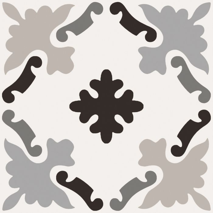 Carreau Patchwork Black & White 03 mat 8 po x 8 po