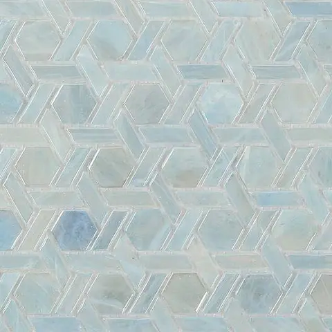 Mosaïque Symphony Bloom Water lustré 12 po x 12 po