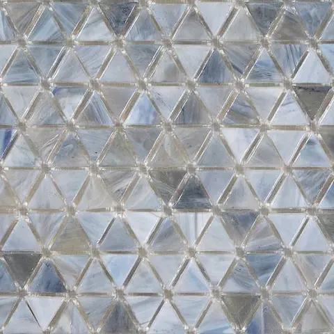 Mosaïque Symphony Trigonal Pewter lustré 12 po x 12 po