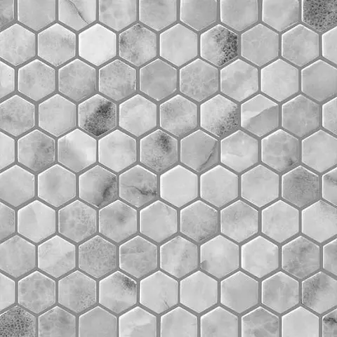 Mosaïque Hex Vintage Onice mat 12 po x 12 po