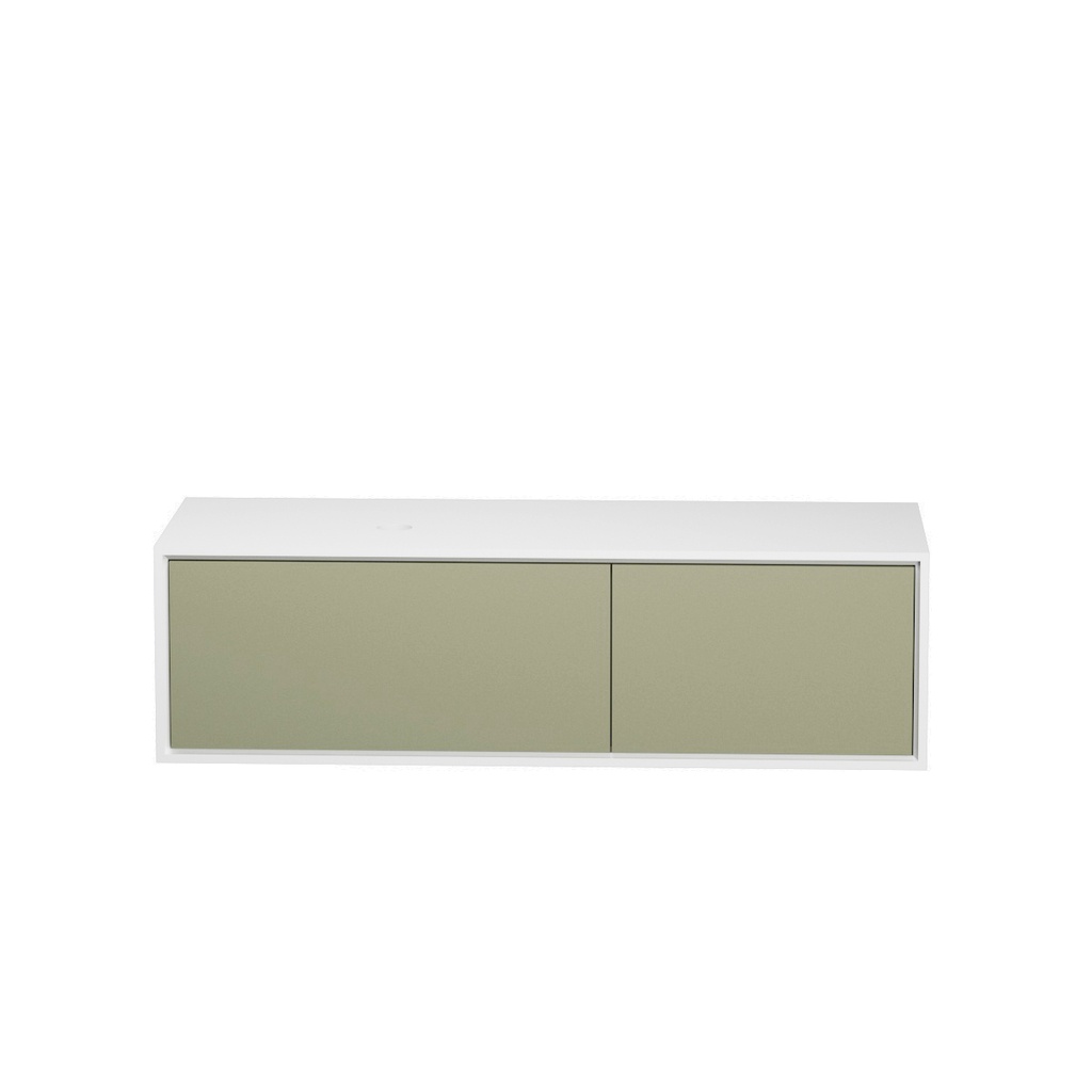 Meuble Vanité Murale Hera 55" Blanc et Vert Lichen