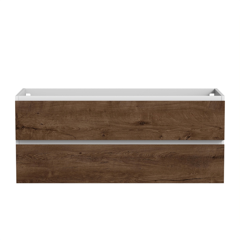 Vanité Murale Sidney 48" Blanc Mat et Façades Rosewood