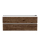 Vanité Murale Sidney 48" Blanc Mat et Façades Rosewood