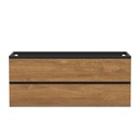 Vanité Murale Sidney 48" Noir Mat et Façades Ironwood