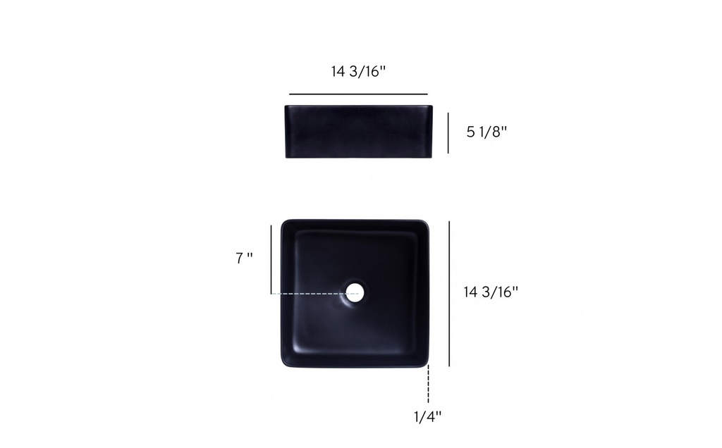 Lavabo 14 3/8'' - Noir Mat