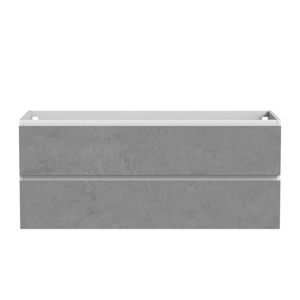 Vanité Murale Sidney 48" Blanc Mat et Façades Gris Ciment