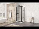 Porte de douche Materia noir mat 32x42" en coin avec fermeture sur mur