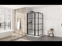 Porte de douche Materia noir mat 54x36" en coin avec fermeture sur mur