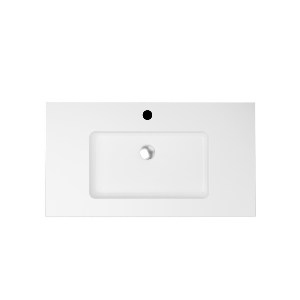 Aden 36" - Dessus de Lavabo Simple Centré en Surface Solide Blanc