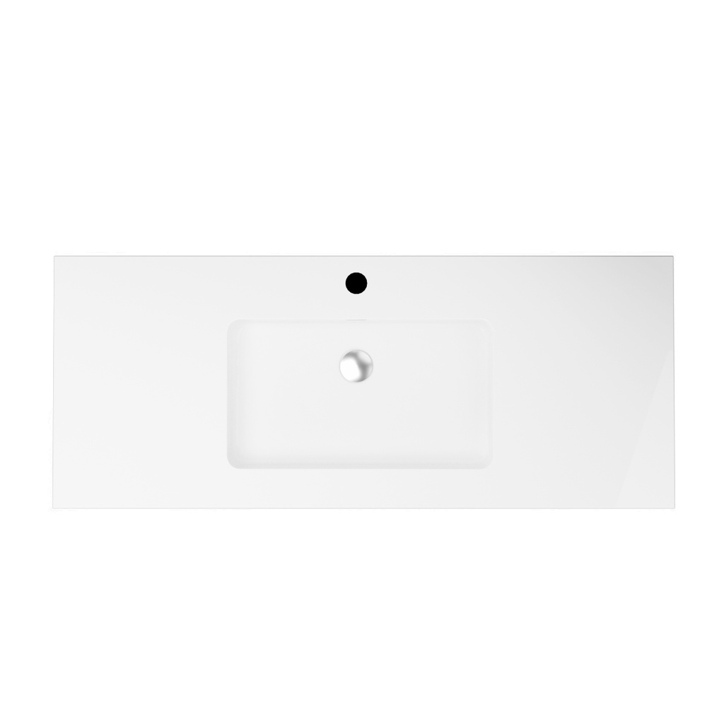Aden 48" - Dessus de Lavabo Simple Centré en Surface Solide Blanc