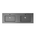 Aden 60" - Dessus de Lavabo Double en Quartz Noir