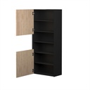 Armoire murale Dakar 24" noir mat et chêne contemporain