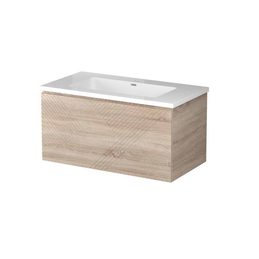 Meuble-lavabo Mural Omaha 36" Chêne Blanc avec Choix de Dessus