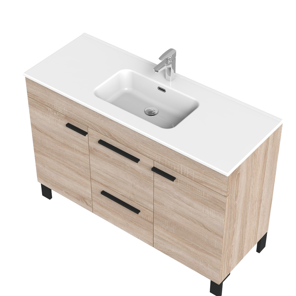 Meuble-Lavabo sur pieds Lima 48" chêne blanc