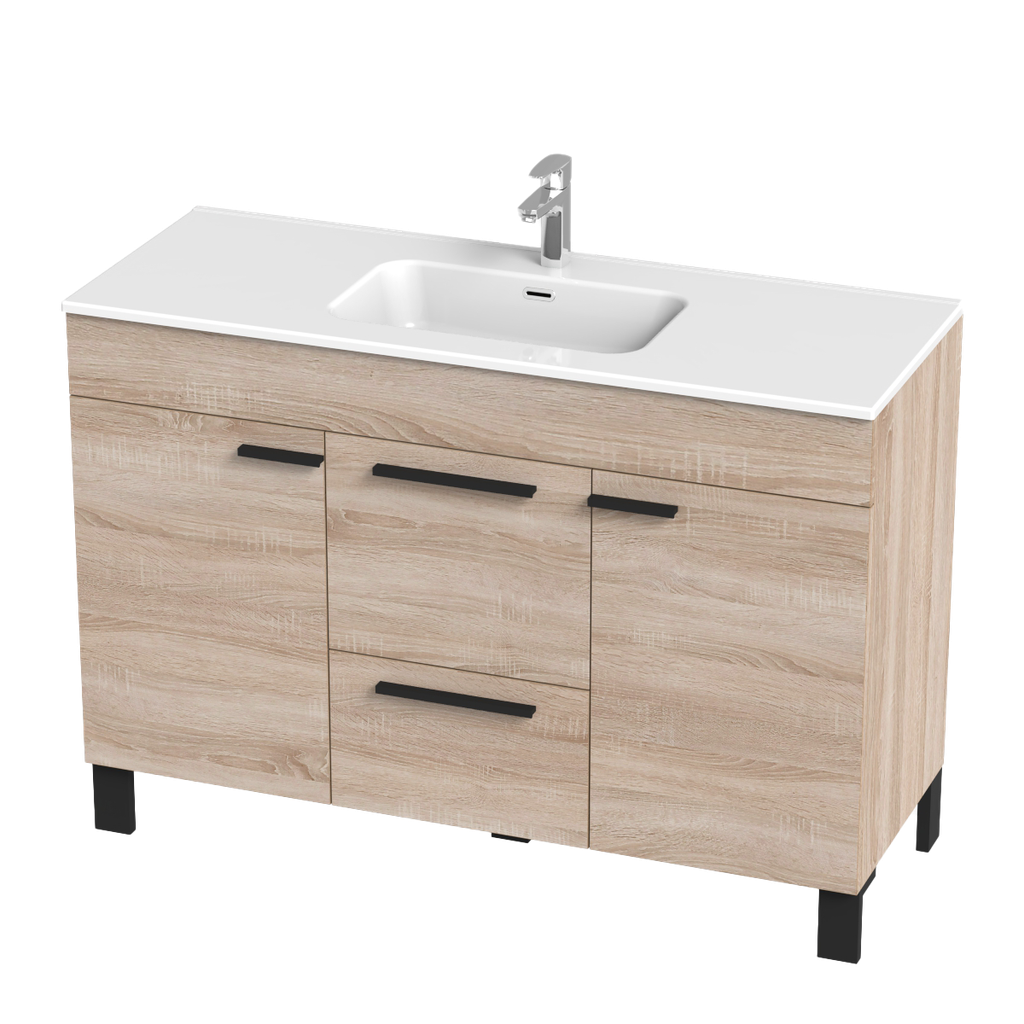 Meuble-Lavabo sur pieds Lima 48" chêne blanc