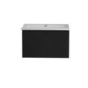 Meuble-lavabo mural Omaha 30" noir jais avec dessus blanc ou noir