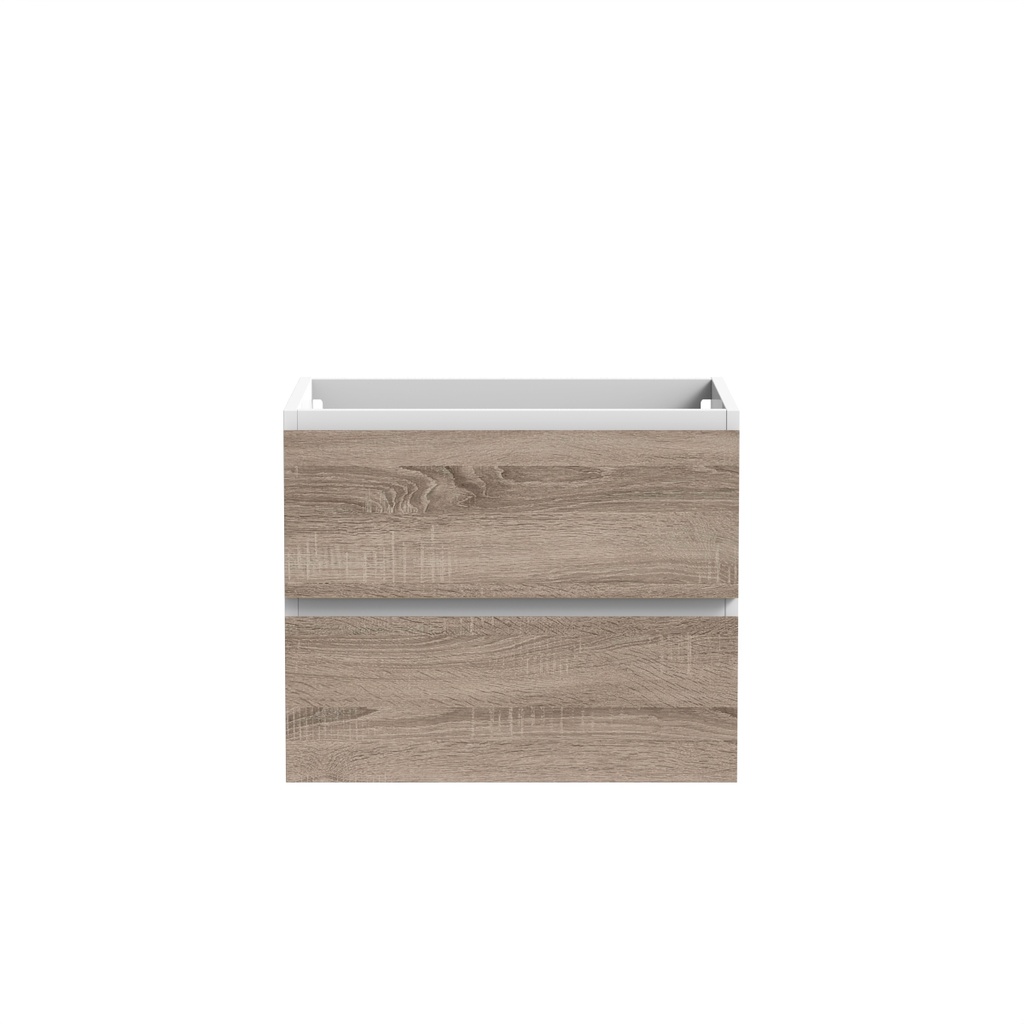 Meuble vanité murale Sidney 24" blanc mat et façades chêne brossé