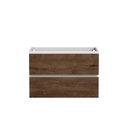 Meuble vanité murale Sidney 30" blanc mat et façades rosewood