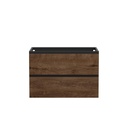 Meuble vanité murale Sidney 30" noir mat et façades rosewood