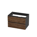 Meuble vanité murale Sidney 30" noir mat et façades rosewood