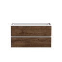 Meuble vanité murale Sidney 36" blanc mat et façades rosewood