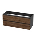 Vanité murale Sidney 48" noir mat et façades rosewood