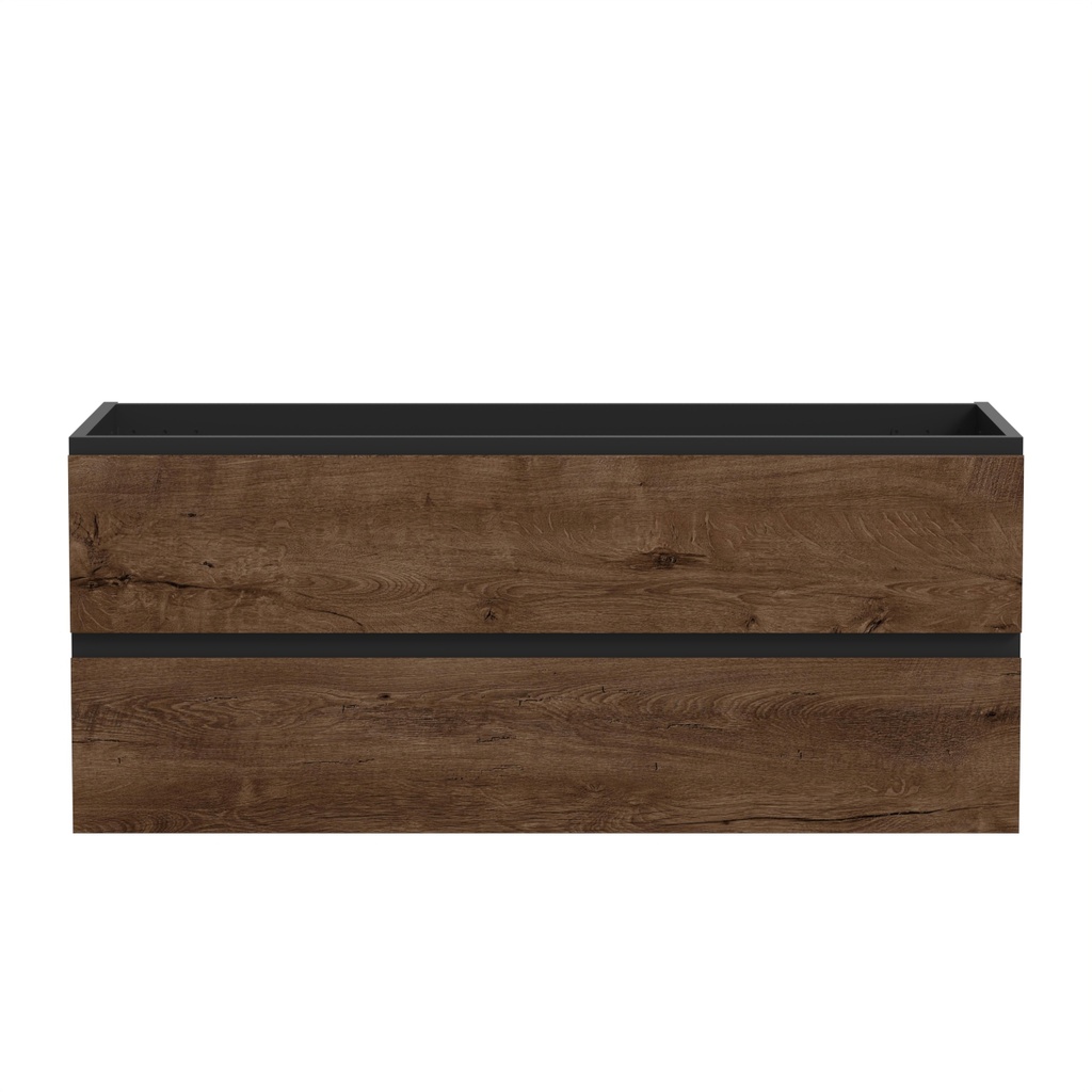 Vanité murale Sidney 48" noir mat et façades rosewood