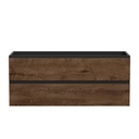 Vanité murale Sidney 48" noir mat et façades rosewood