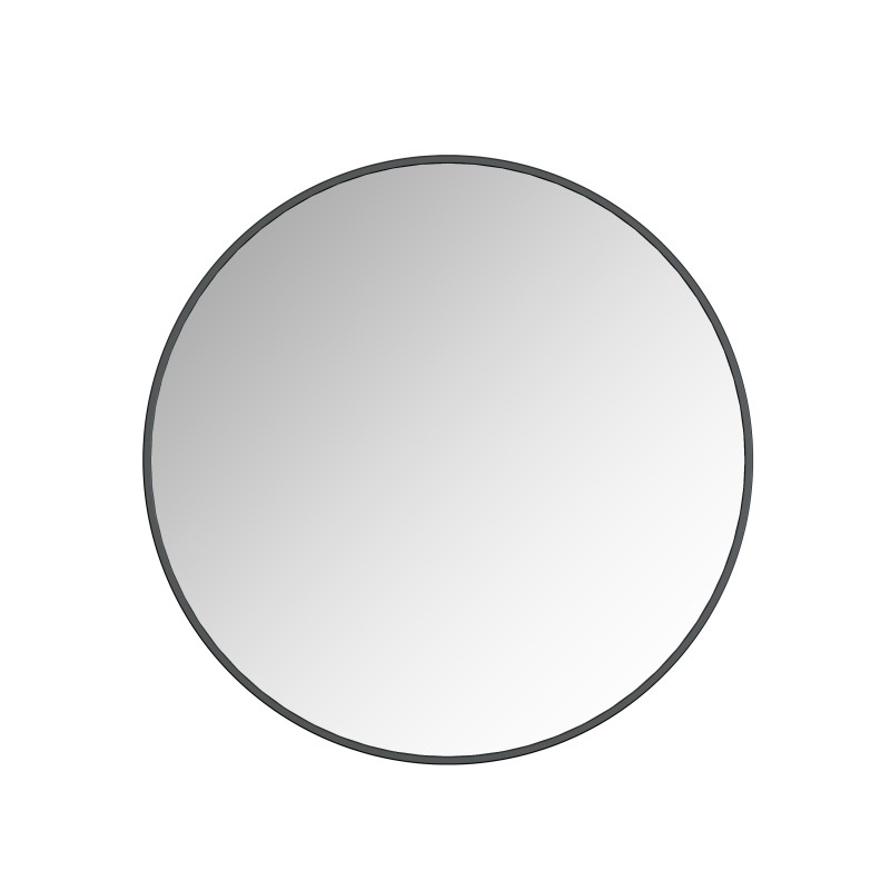 Miroir rond Brunswick à cadre métallique noir mat 24"