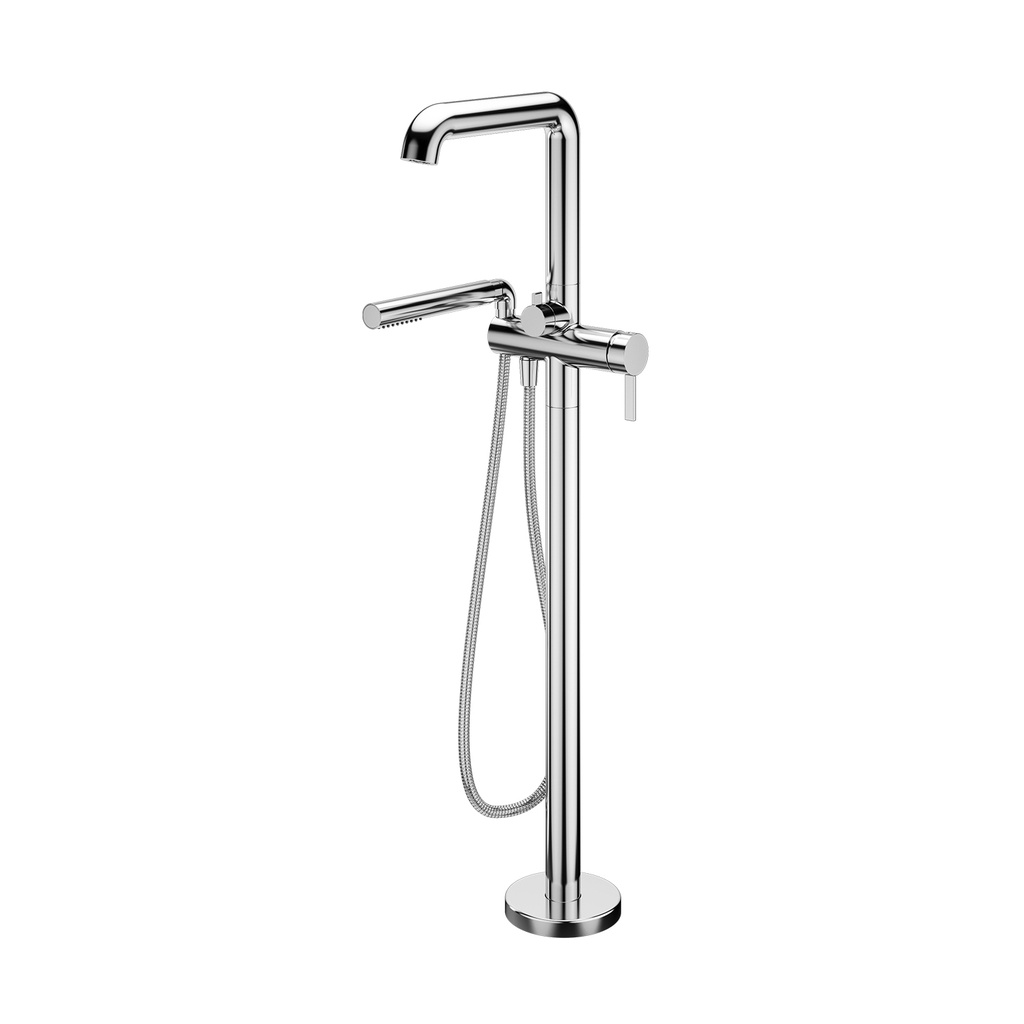 Basico™ Robinet de Plancher pour Baignoire avec Douchette - Cartouche Incluse sans Brut - Chrome