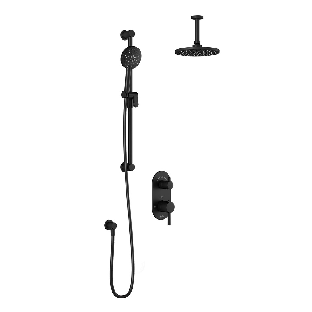 Roundone™ Td2 : Aquatonik™ T/p With Diverter Shower System With Vertical Ceiling Arm Matte Black