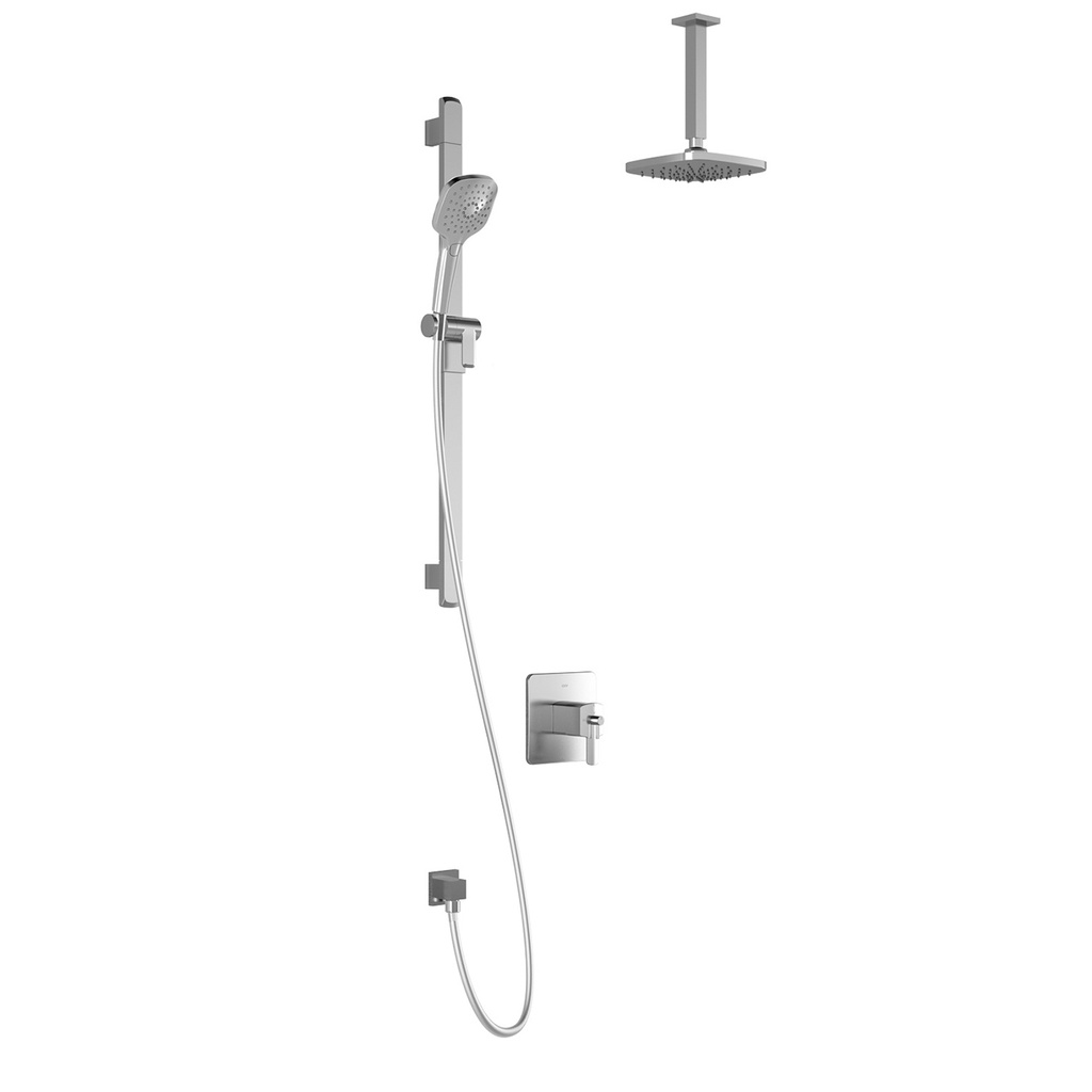 Grafik™ Tcd1 : Aquatonik™ T/p Coaxial Shower System With Vertical Ceiling Arm Chrome