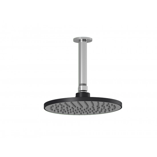 Kontour™ Tête de Pluie de 200mm (7 ⅞'') avec Bras Vertical Au Plafond de 153mm (6'') Noir/chrome