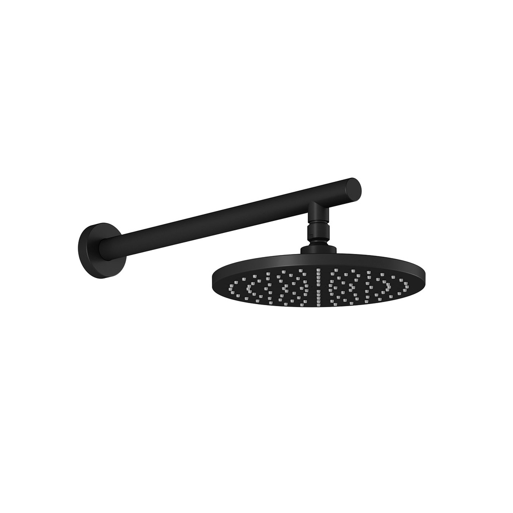 Roundone™ Tête de Pluie de 220mm (8 ⅝'') avec Bras Mural 90 Degrés Noir Mat