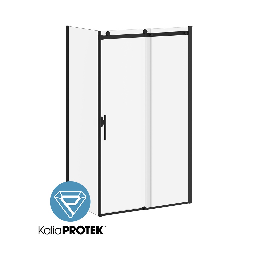 Koncept Evo avec Kaliaprotek™ Panneau de Retour Verre Duraclean avec Film 32''x77'' pour Installation de Coin (réversible) Noir Mat